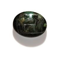 A Phoenician Green Serpentine Scaraboid with the Apis Bull
