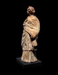 A Greek Terra Cotta Draped Female Figure