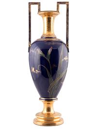 An Art Nouveau Parcel Gilt and Polychrome Decorated Vase