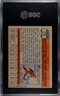 A 1957 Topps Don Drysdale Rookie Baseball Card No. 18 (SGC 5.5 EX+)