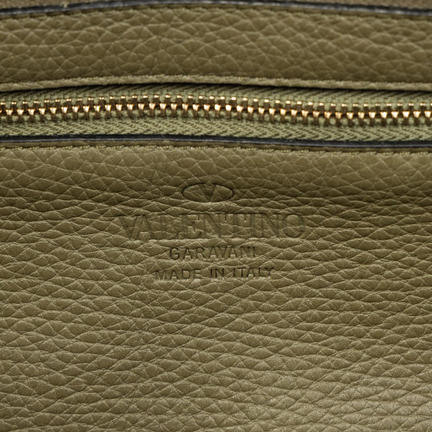 VALENTINO, ROCKSTUD BUTTERFLY CANVAS MESSENGER BAG