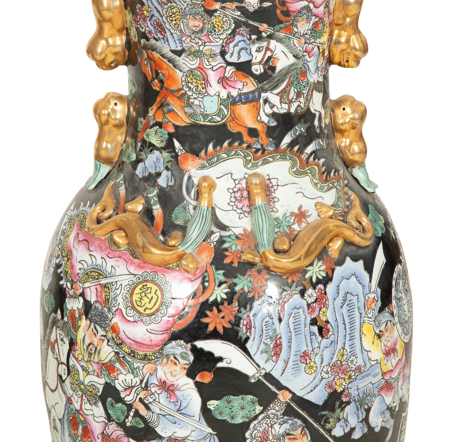 Two Chinese Porcelain Palace Vases