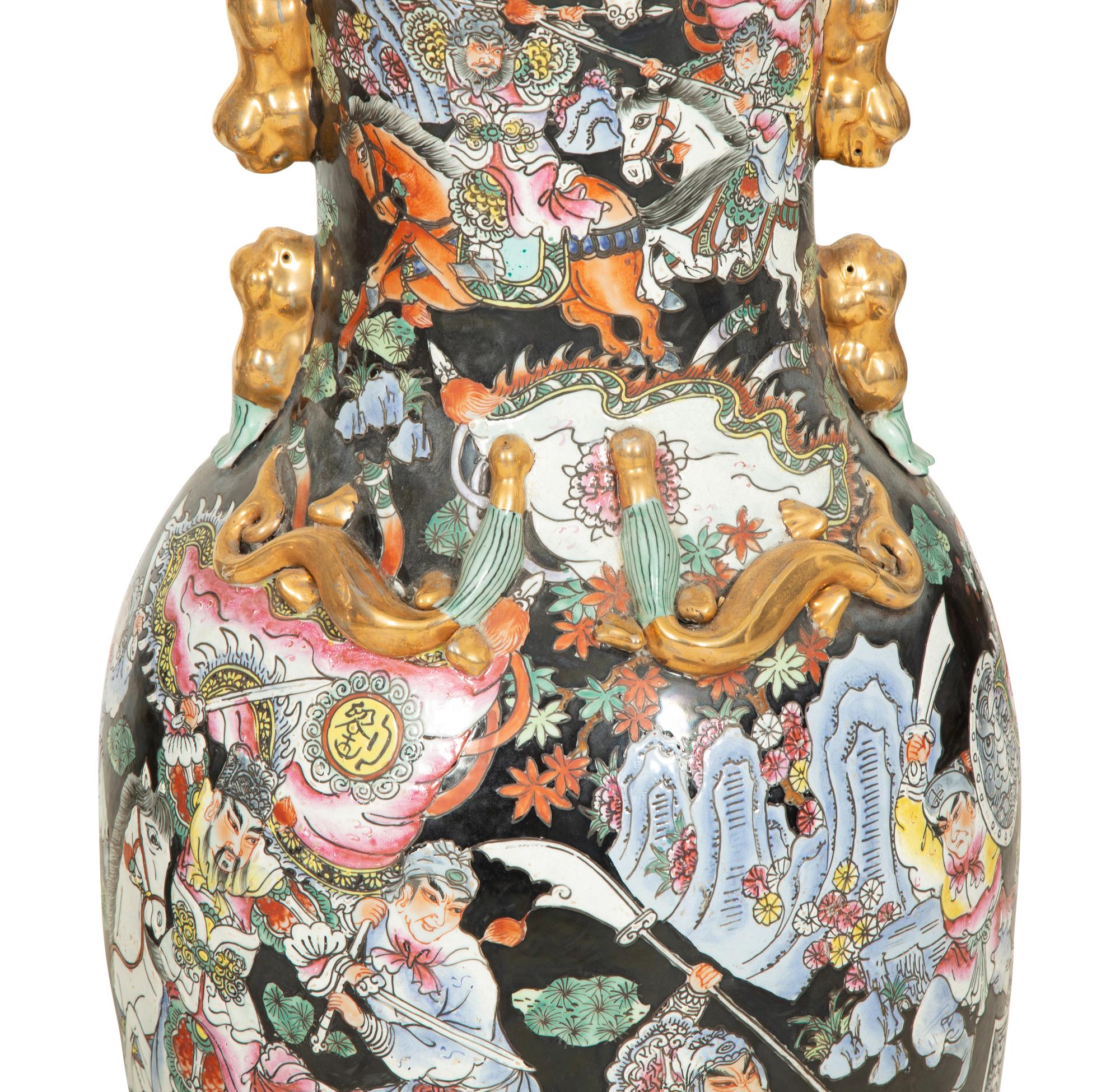 Two Chinese Porcelain Palace Vases