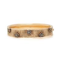 YELLOW GOLD, SAPPHIRE AND SEED PEARL BANGLE BRACELET