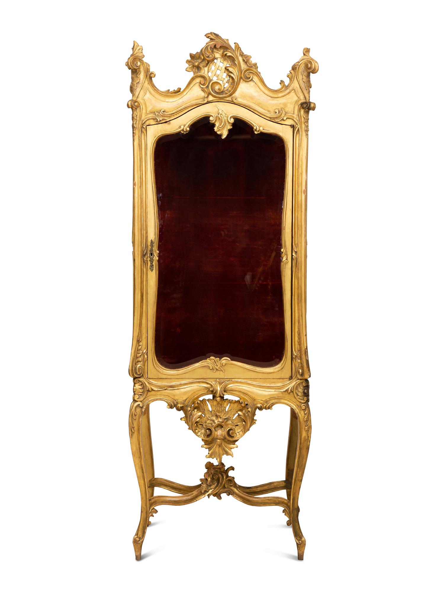 A Louis XV Style Carved Giltwood Vitrine — 19th/20th Century