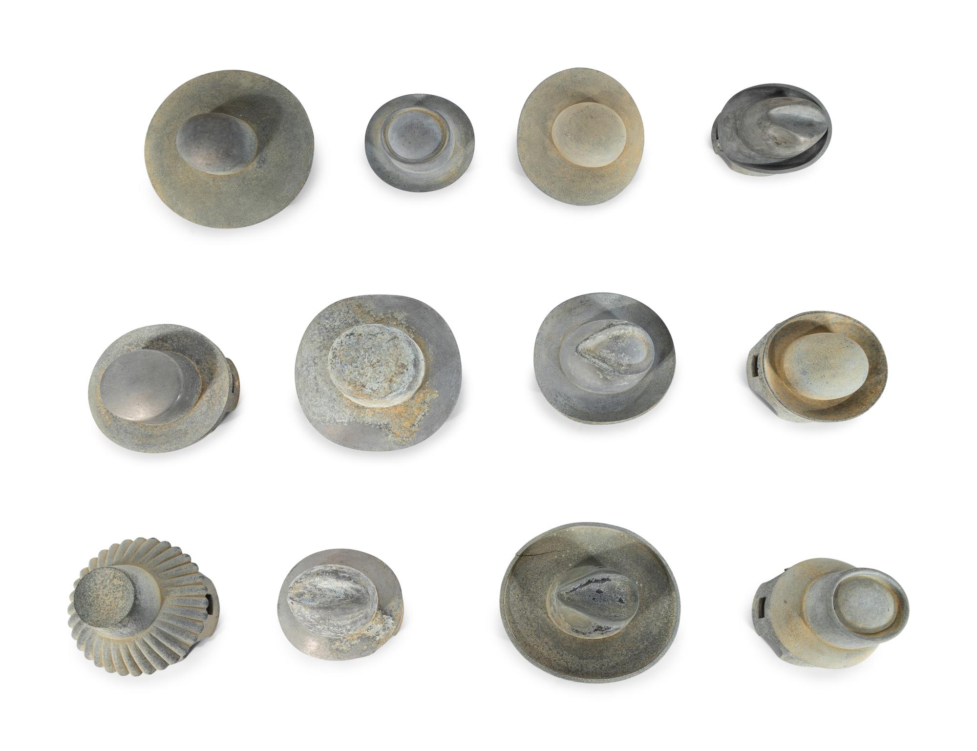 A Set of Twelve French Lead Hat Blocks