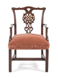 A George III Style Mahogany Armchair Height 38 1/4 inches. — 19TH CENTURY