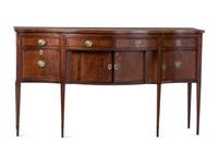 A Federal Marquetry Decorated Mahogany Serpentine-Front Sideboard