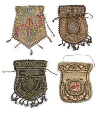 Four Ottoman Metallic Embroidered Purses Length of longest 11 inches. — LATE 19TH-EARLY 20TH CENTURY