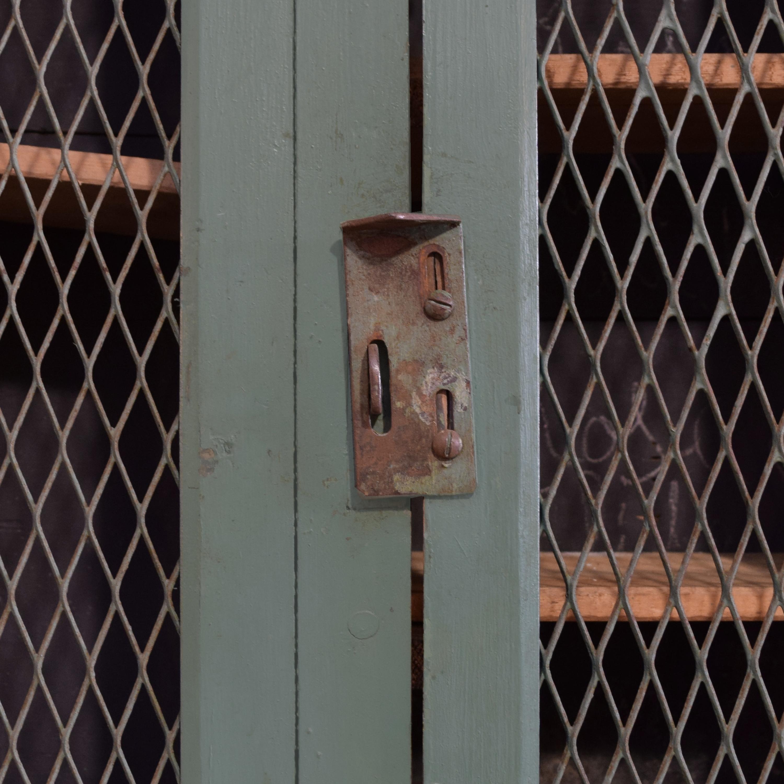 A Painted Ten Door Locker 70" W x 13" D x 82" H — Italy, Circa 1940