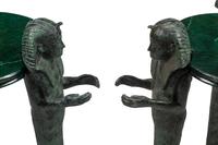 A Pair of Egyptian Style Faux Marble Painted Side Tables