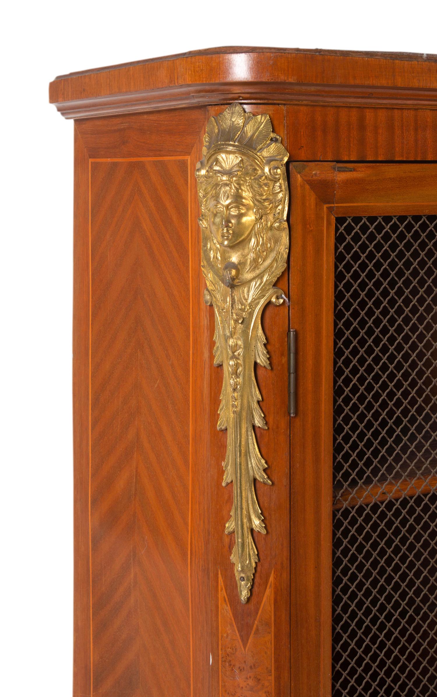 A Pair of Louis XV Style Gilt Bronze-Mounted Parquetry Bibliothèques