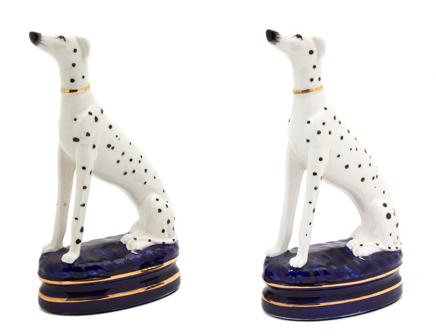 A Pair of Fitz & Floyd Porcelain Models of Dalmatians Height 8 1/2 inches. — 20TH CENTURY
