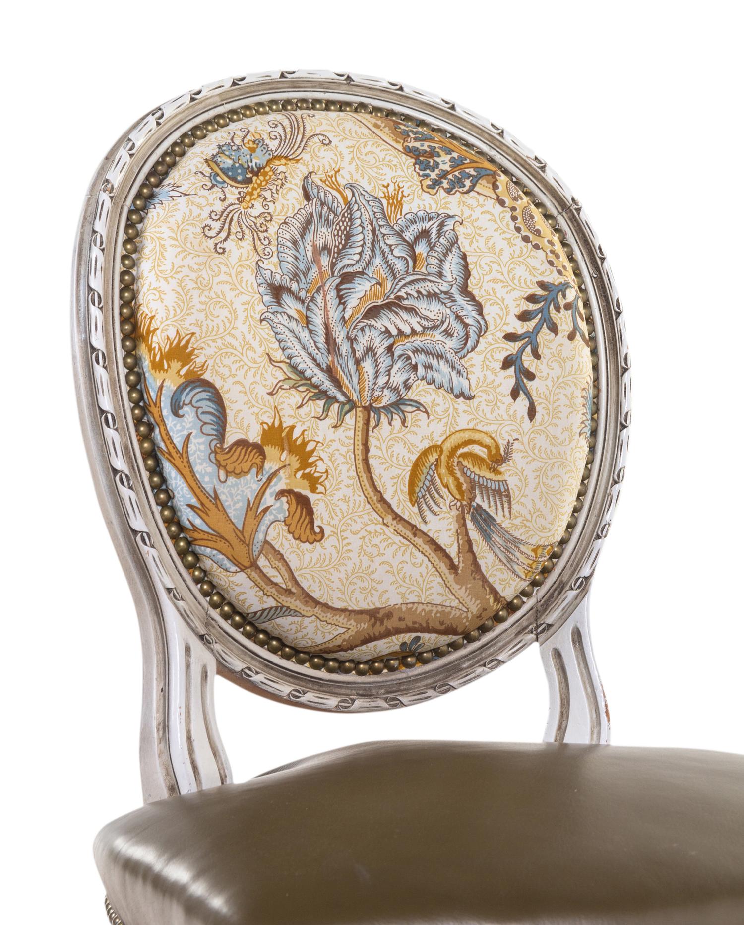 A Set of Six Louis XVI Style Painted Dining Chairs