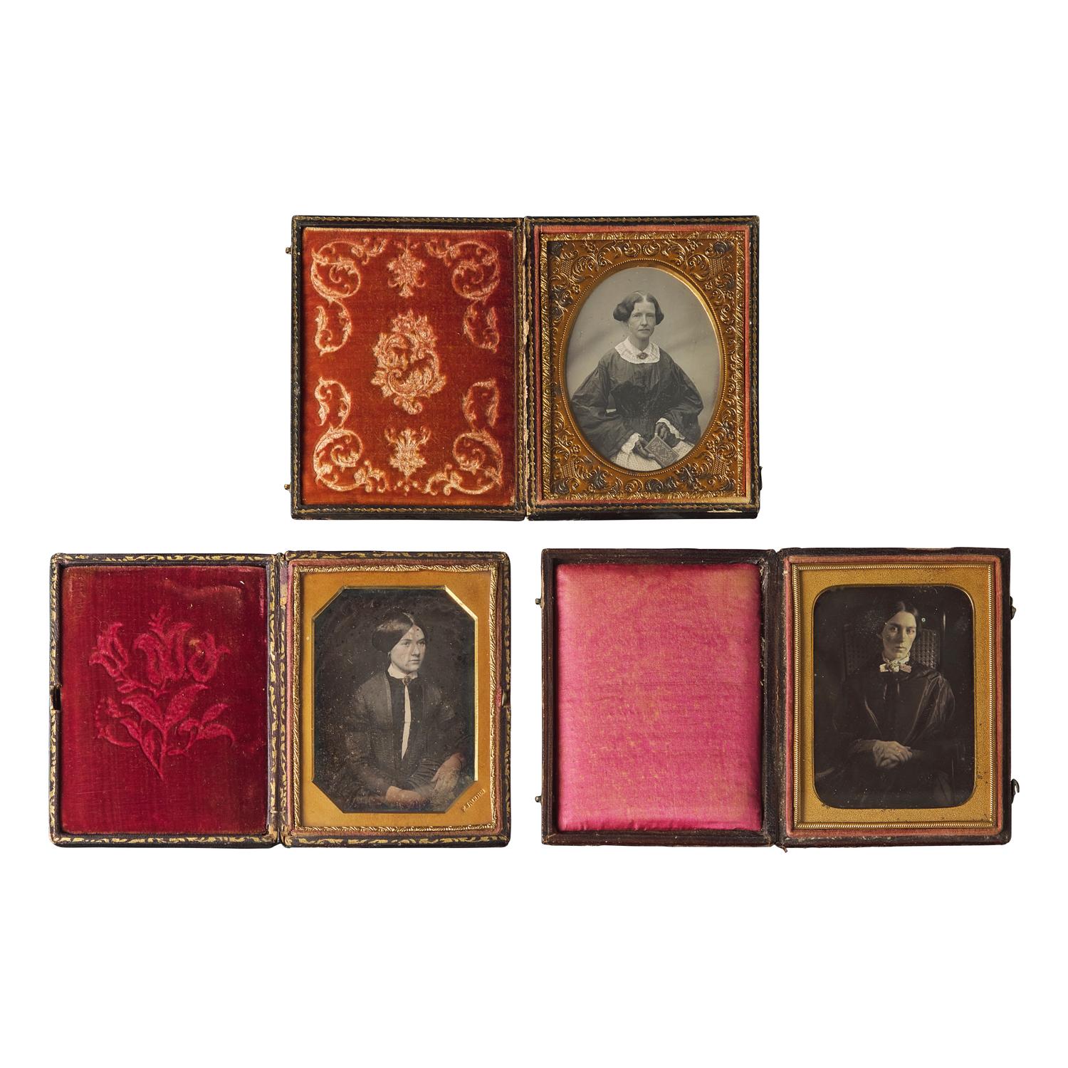 [Early Photography] Group of 14 Quarter Plate Daguerreotypes of Women
