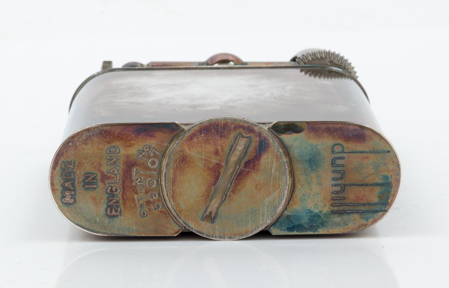 A Dunhill Silver-Plate Lift-Arm Table Lighter