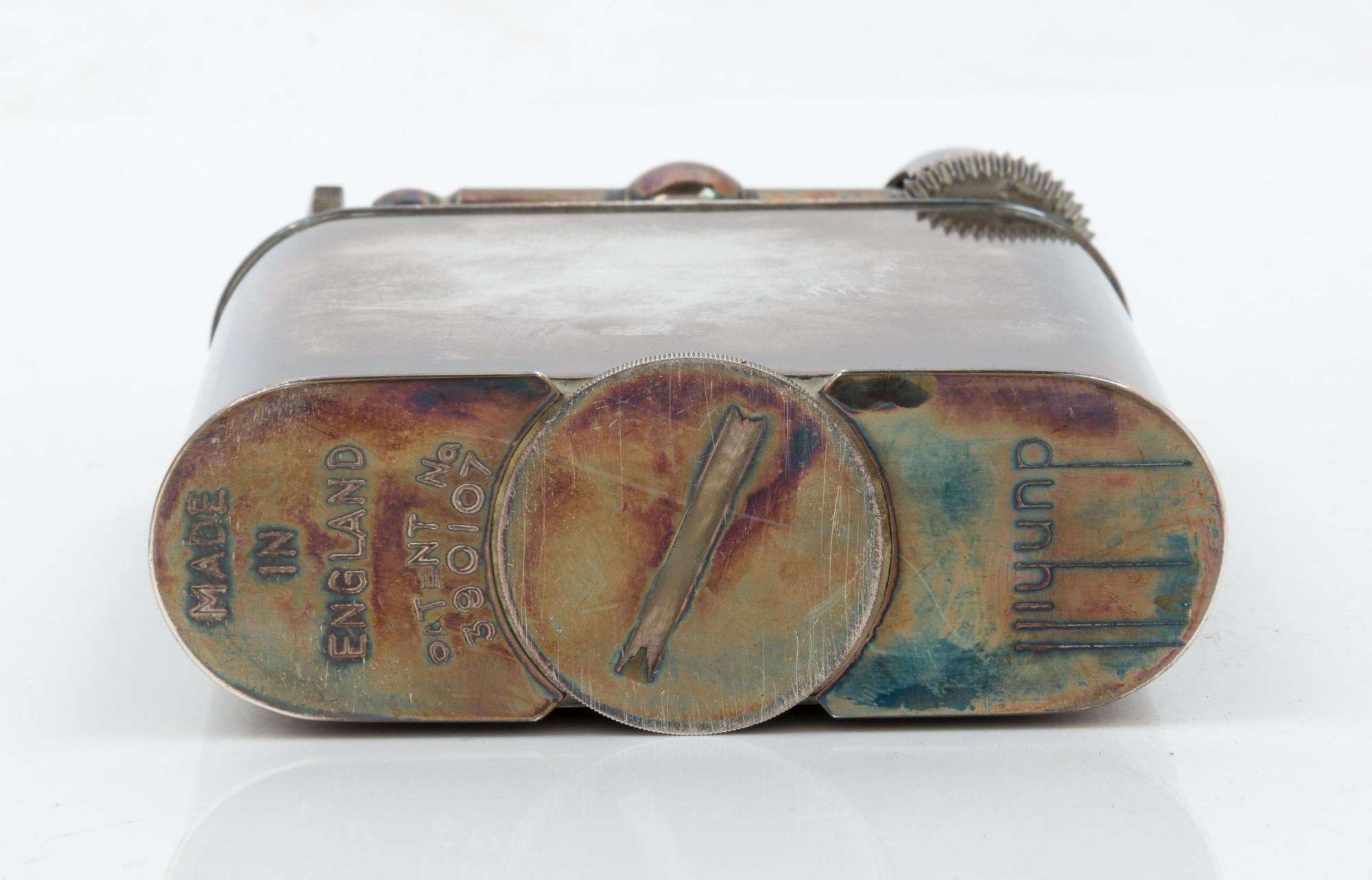 A Dunhill Silver-Plate Lift-Arm Table Lighter