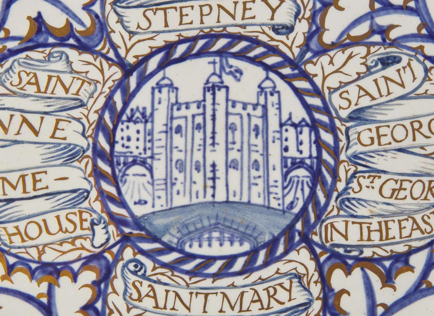 A Pair of Wedgwood Louise Powell Decorated Tea Tiles, UK, circa 1927
