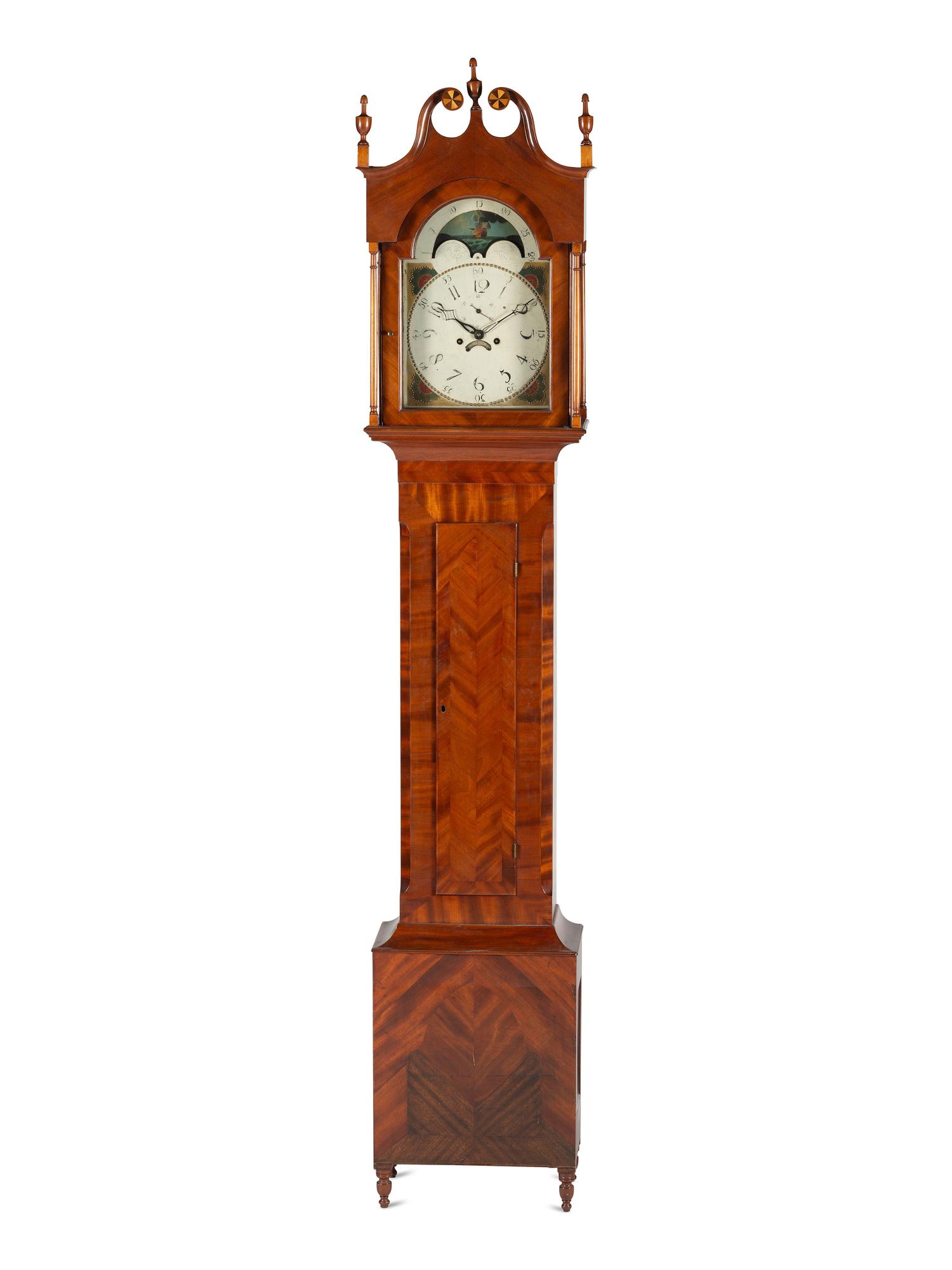 A Federal Inlaid Mahogany Tall Case Clock