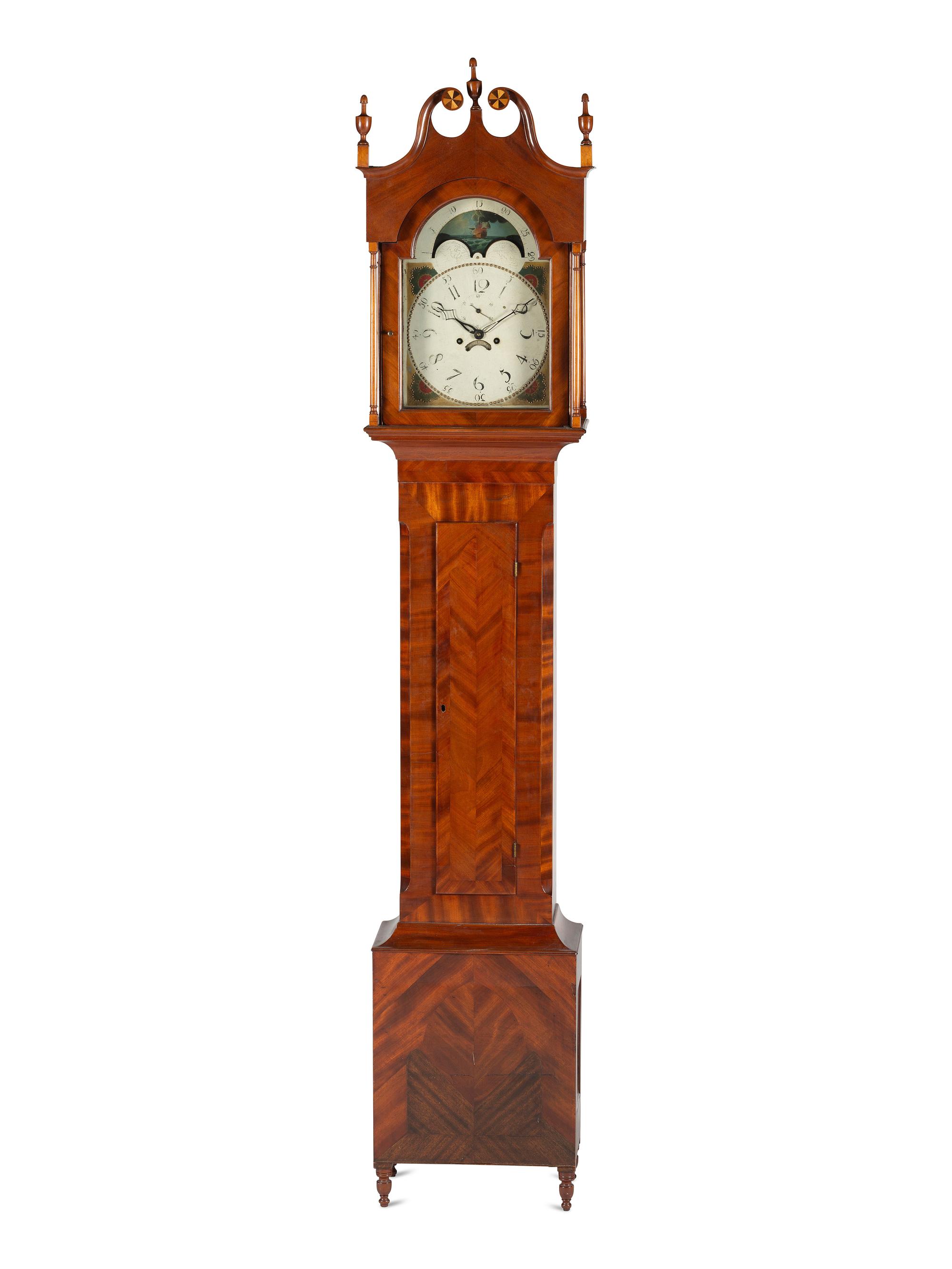 A Federal Inlaid Mahogany Tall Case Clock