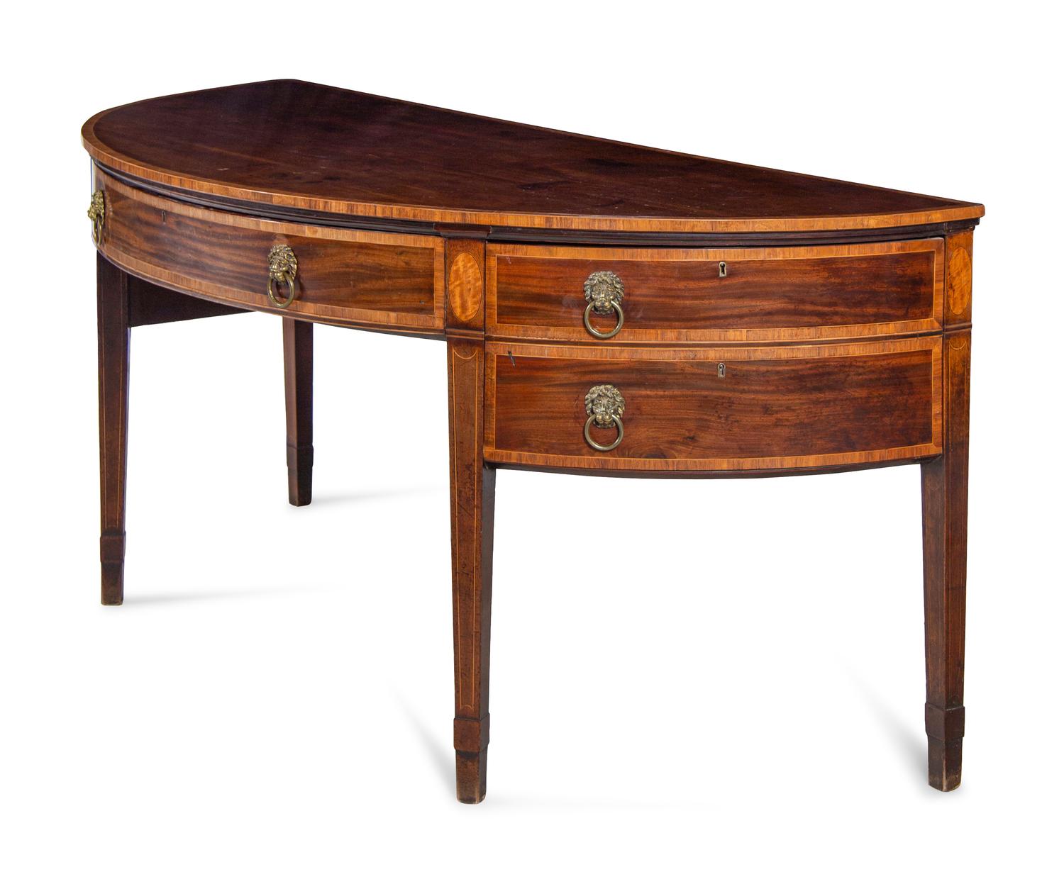 A Late George III Satinwood Inlaid Mahogany Sideboard