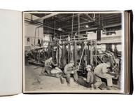 [AVIATION]. SMITH, Edgar B. (1896-1966), photographer. Rare photographic salesman aviation album documenting various airplanes and their construction at the plant of the Travel Air Manufacturing Company of Wichita, Kansas. Ca 1929.
