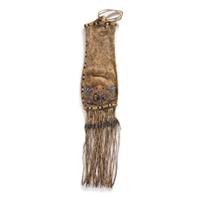 Early Santee Sioux Beaded Hide Tobacco Bag