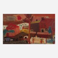 Lee Gatch (American, 1902-1968) Red Landscape (Red Barn)