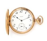 A 14 Karat Yellow Gold Hunter Case Pocket Watch, Elgin, Circa 1922, 57.60 dwts.