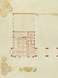 Two Framed Architectural Presentation Renderings from the University of Illinois Architecture Department 26" W x 1.5" D x 34.5" H — United States, 20th Century