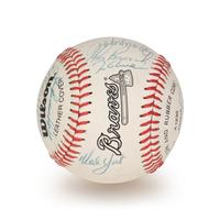 A 1994 Atlanta Braves Team Signed Autograph Baseball With 27 Signatures (Beckett Authentication Services Letter BAS Certified),