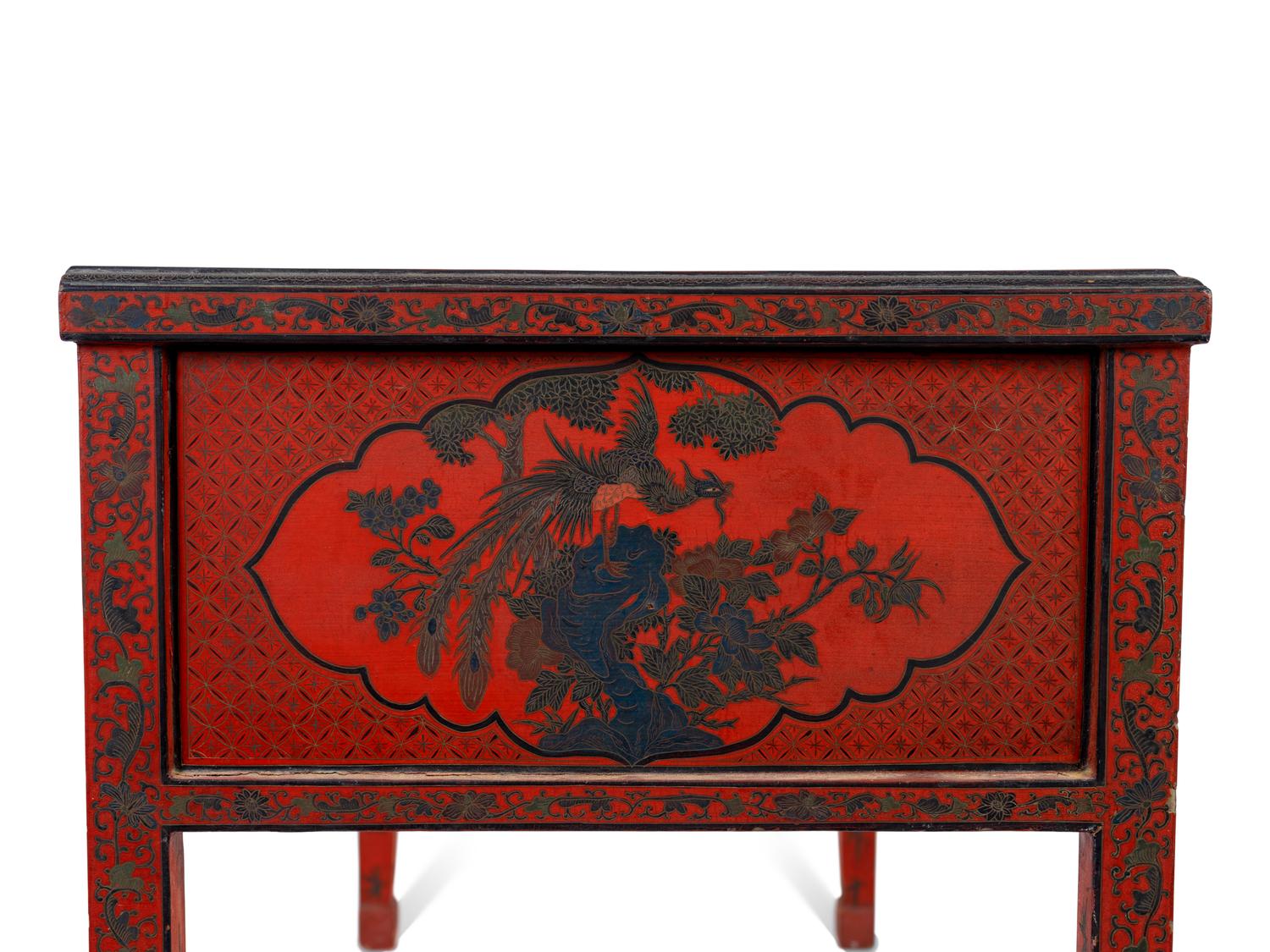 A Chinese Red Lacquer Desk — EARLY 20TH CENTURY