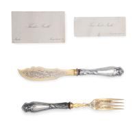A Cased German Silver Fish Service