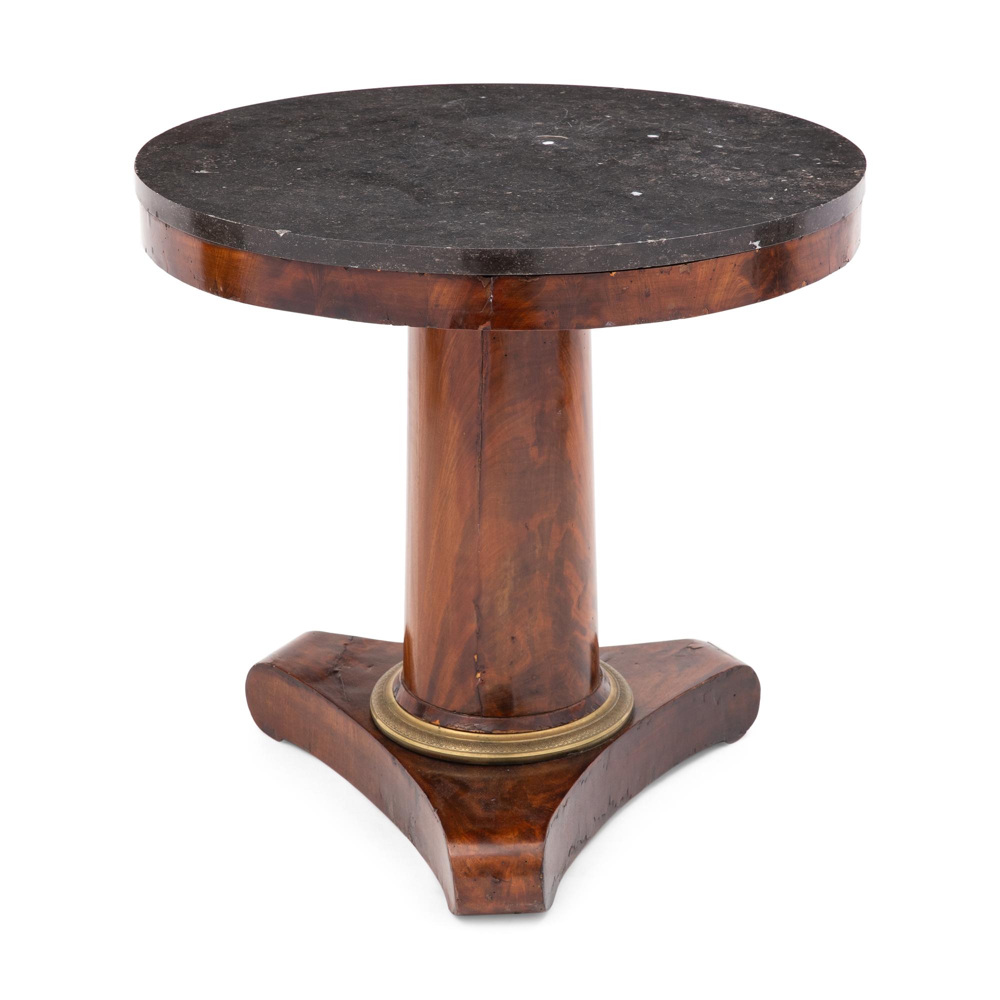 An Empire Style Mahogany and Marble-Top Center Table