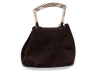 Brown Suede Purse, with Sterling Silver Handle and Concha