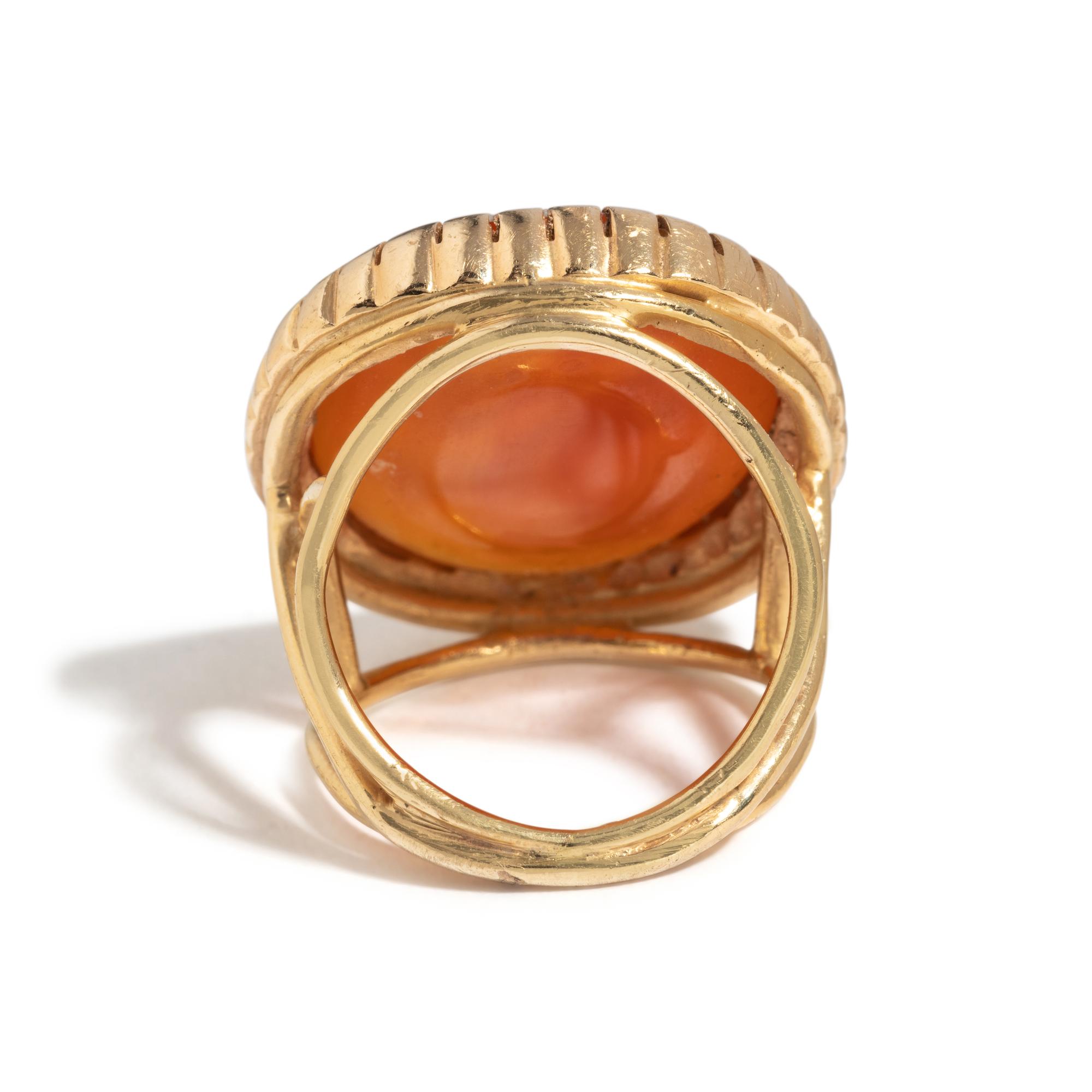 A Neoclassical Gold and Carnelian Finger Ring with a Portrait Head of Socrates
