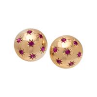 ROSE GOLD AND SYNTHETIC PINK SAPPHIRE EARCLIPS
