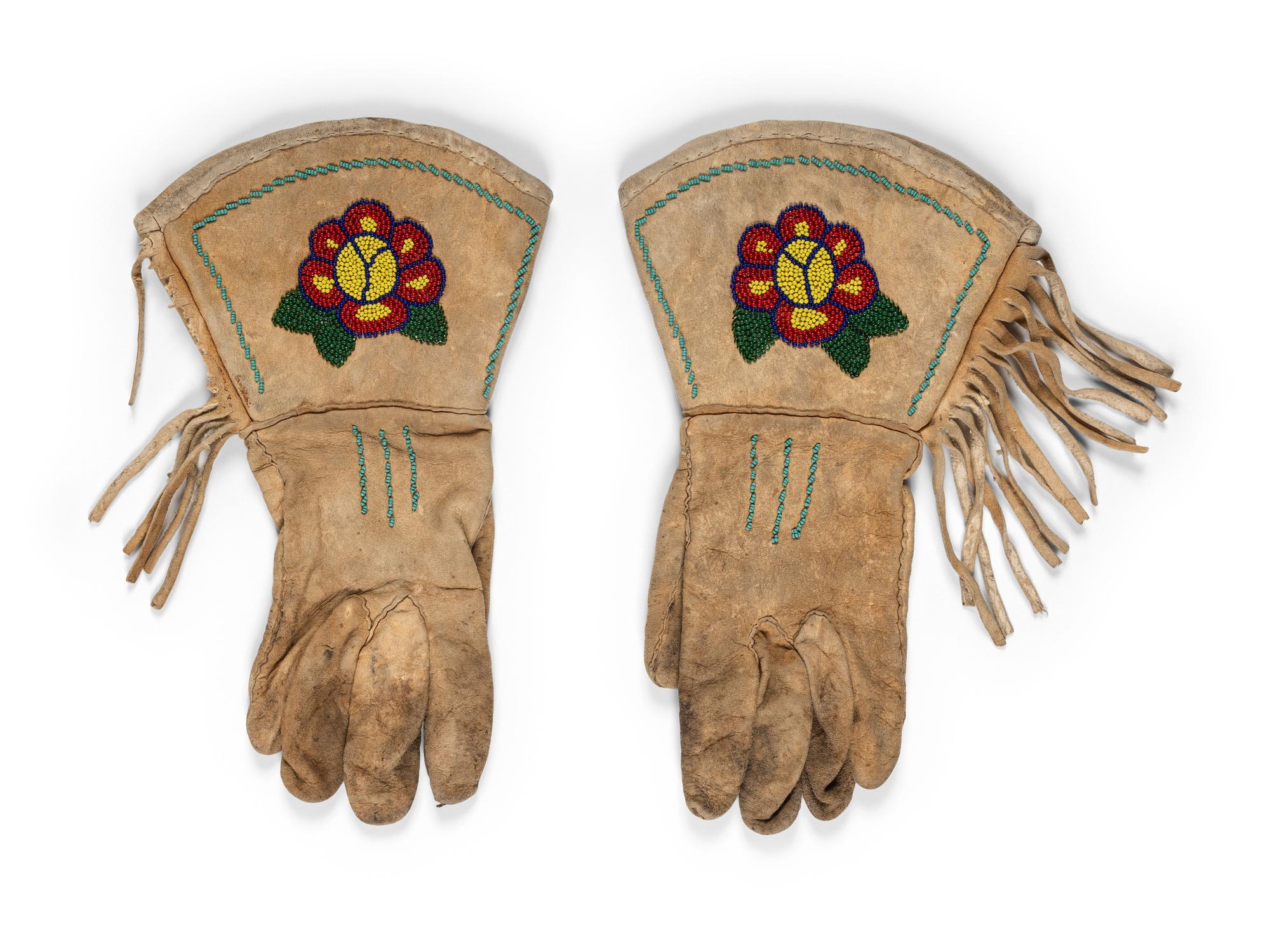 Plateau Beaded Hide Gauntlets