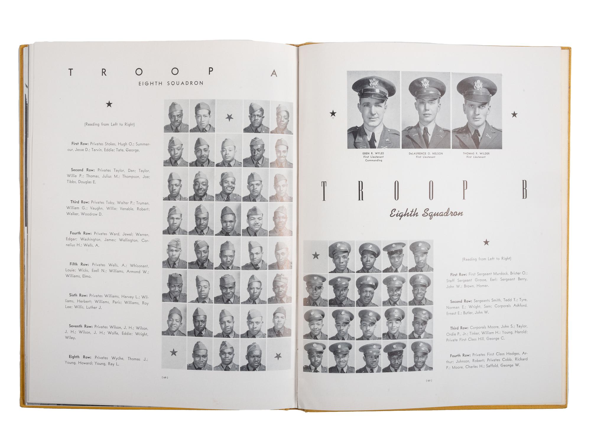[WORLD WAR II]. Cavalry Replacement Training Center Fort Riley, Kansas 1941. Baton Rouge, LA: The Army and Navy Publishing Company, 1941. Including African American Troops A and B, 8th Training Squadron.