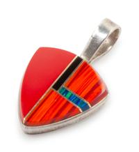 Silver ring and pendant with inlay