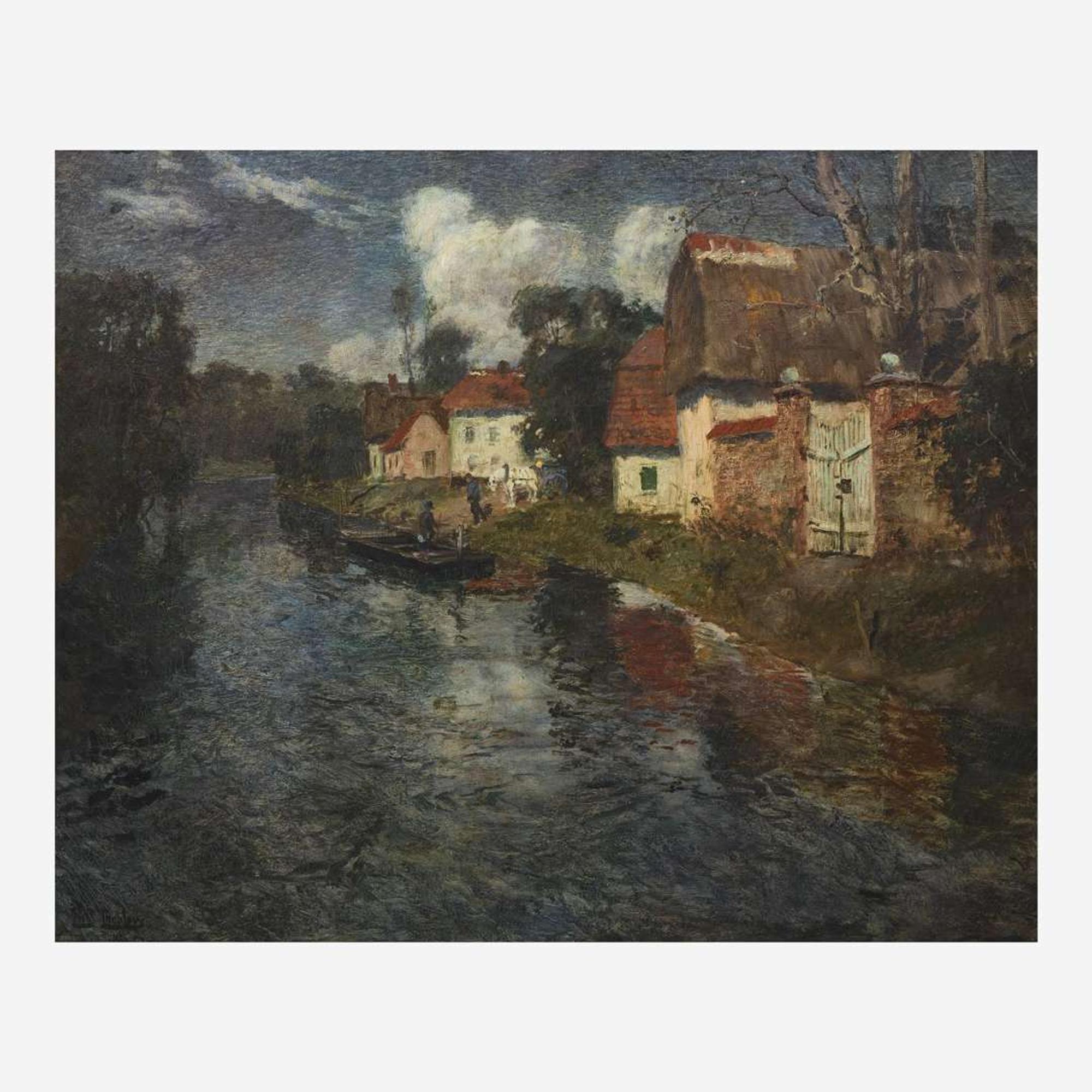 Frits Thaulow (Norwegian, 1847–1906) Canal in Spring