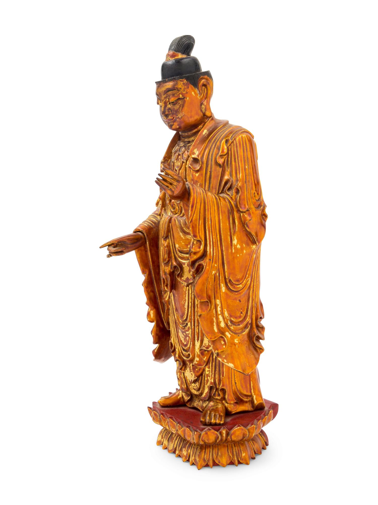 A Gilt Lacquered Wood Figure of Buddha