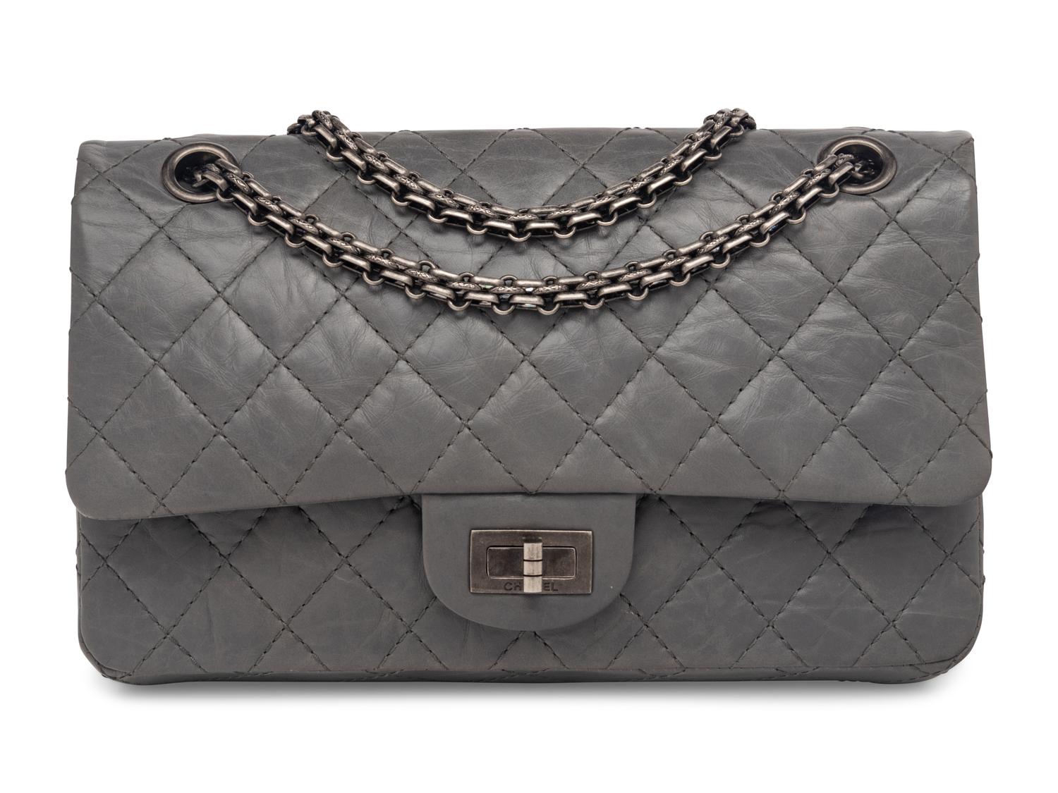 Chanel 2.55 Reissue Flap Bag in Grey Calfskin