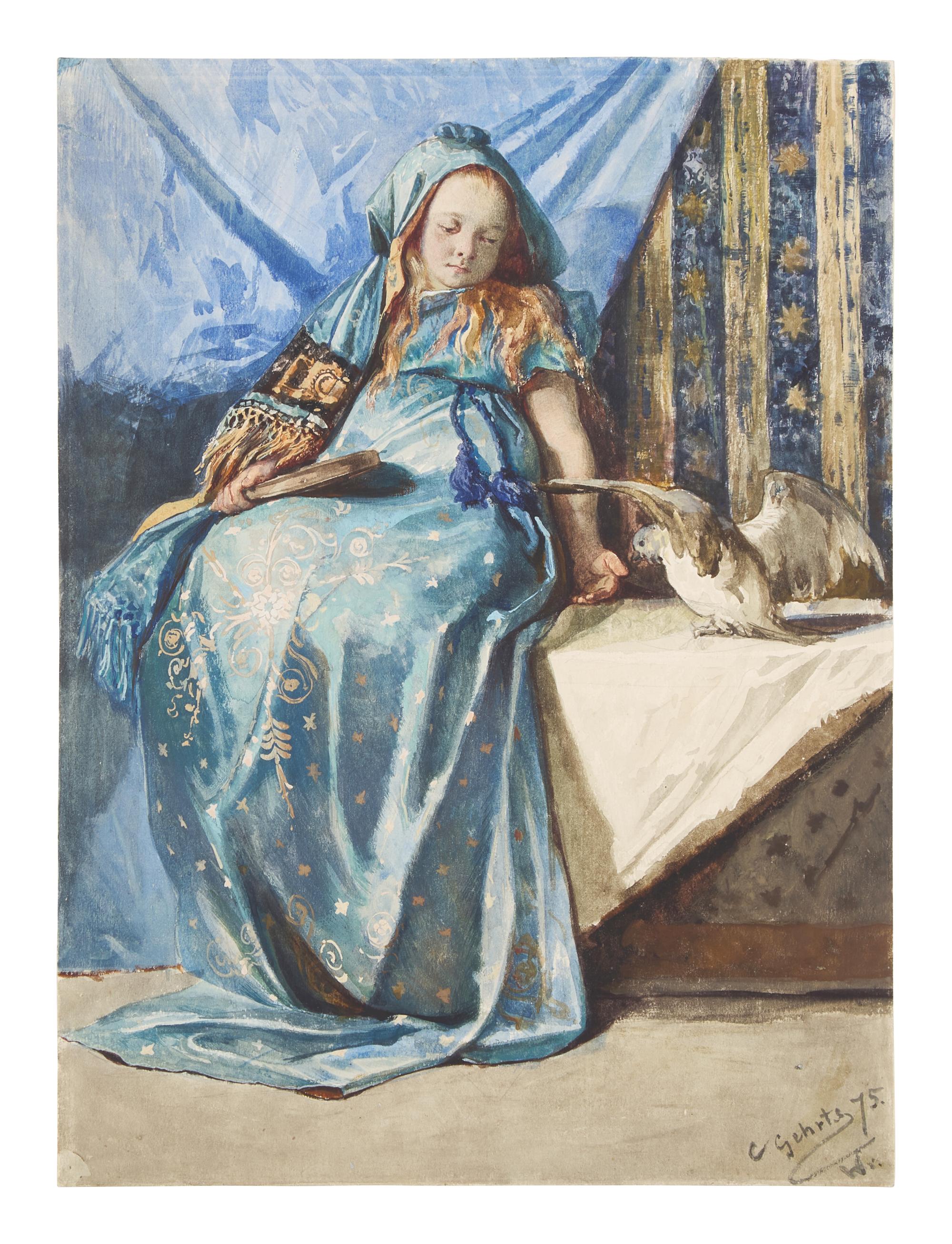 Madchen mit Vogel, 1875