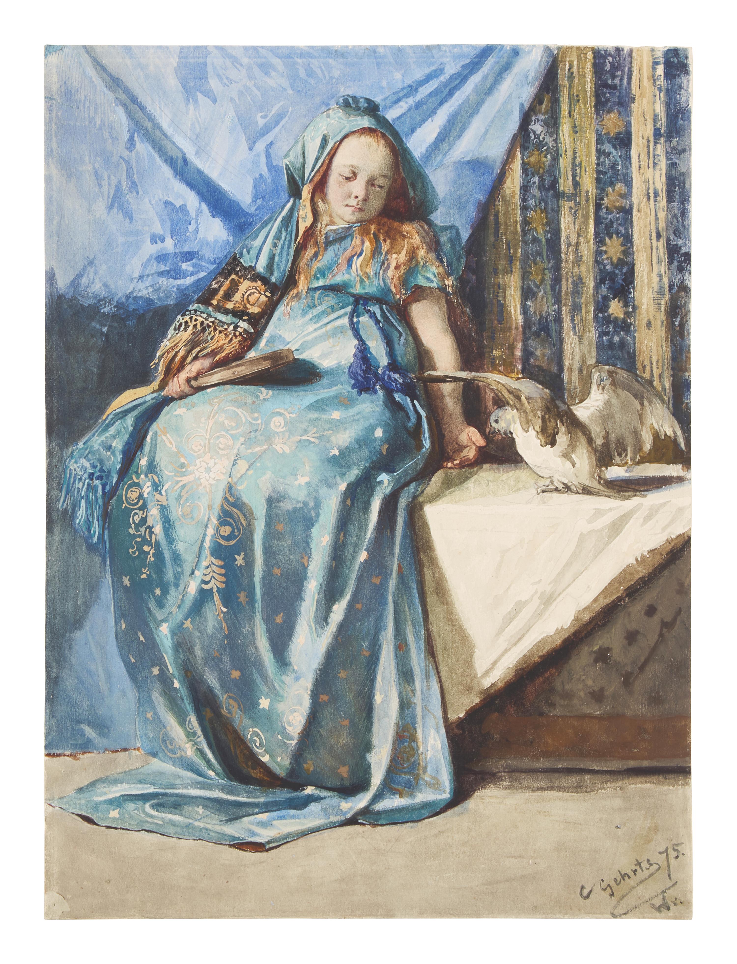 Madchen mit Vogel, 1875