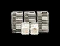 A Collection of Fifty-Three Silver Eagle $1 Coins