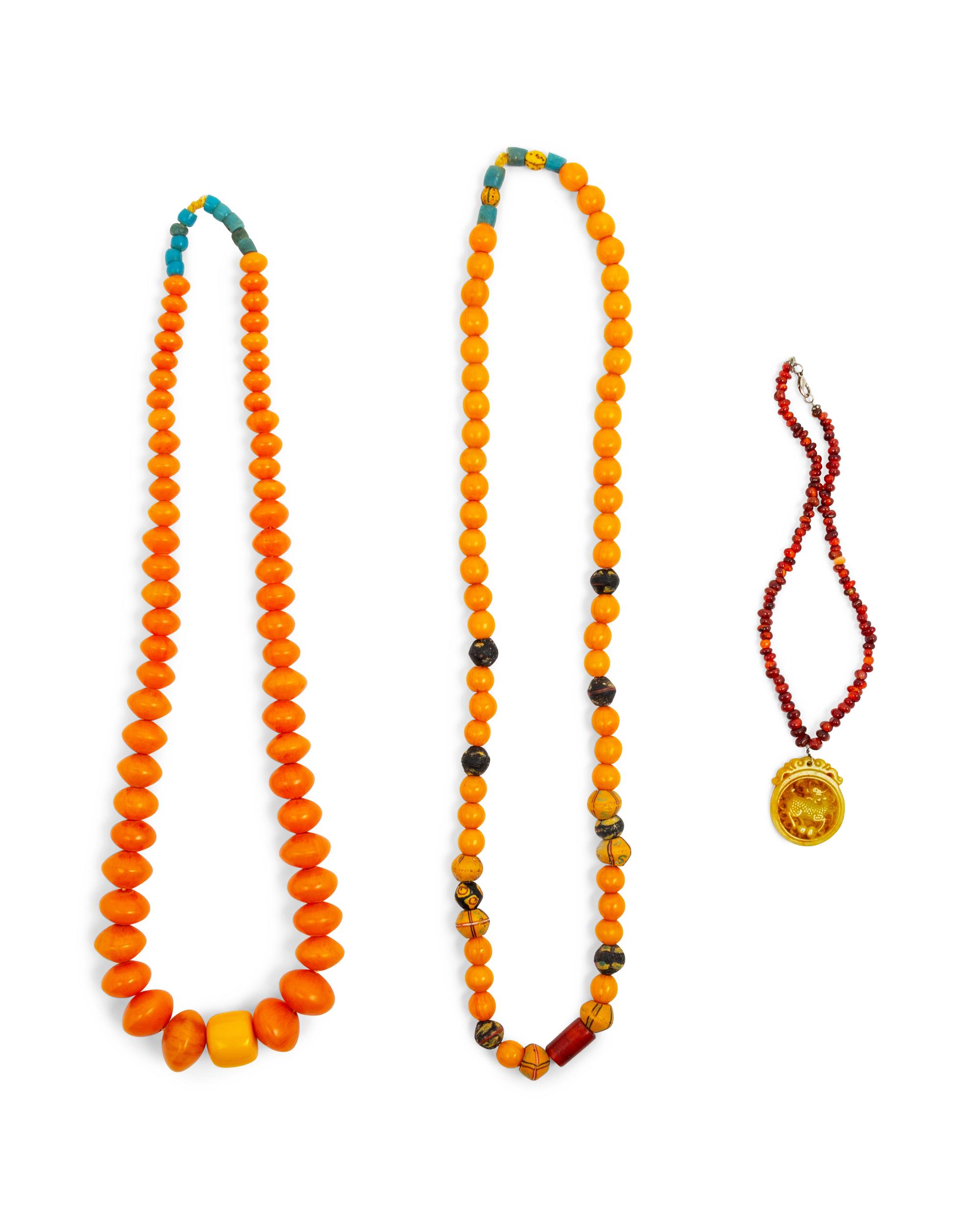 A Group of Beaded Necklaces Various sizes.