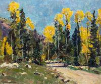 Charles Berninghaus, (American, 1905-1988), Aspens in Hondo Canyon