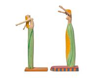 Canadian School 20th century, A Pair of Carved and Painted Corn Effigy Dolls , Dated "1995"