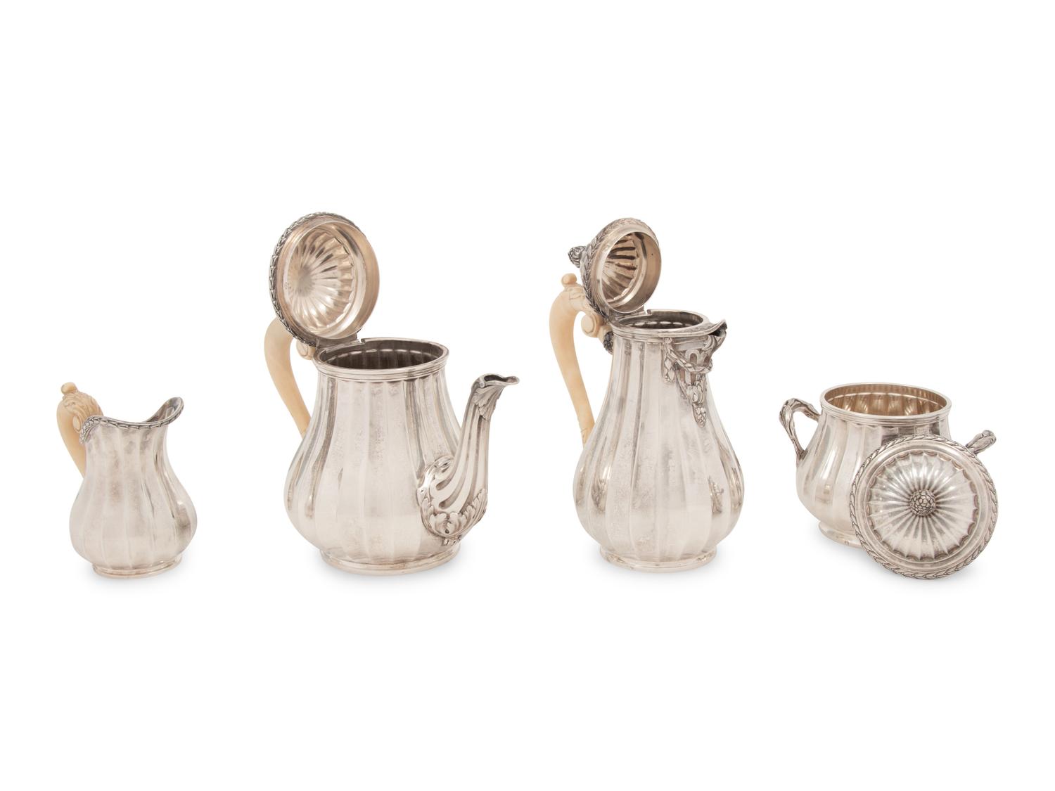 A French Silver Four-Piece Tea Service Retailed by Tiffany and Co.